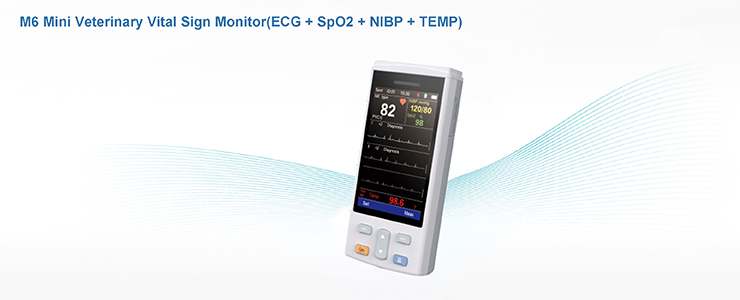 M6 Mini Veterinary Vital Sign Monitor (ECG+SpO2+NIBP+TEMP)